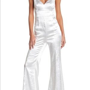 Free People Satin Silver Jumpsuit Size 0 NWT